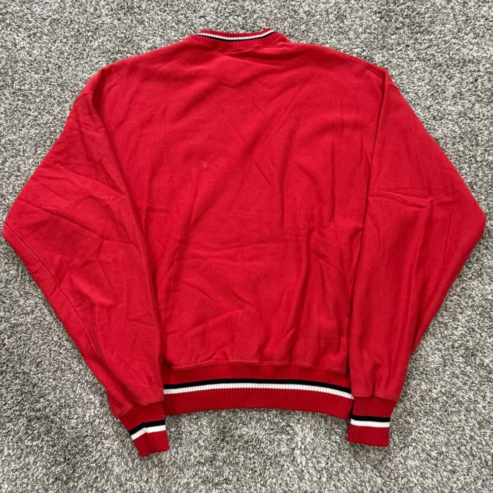 Vintage 90s Chicago Bulls Crewneck Sweatshirt Mens XL Red Embroidered NBA - Picture 6 of 7